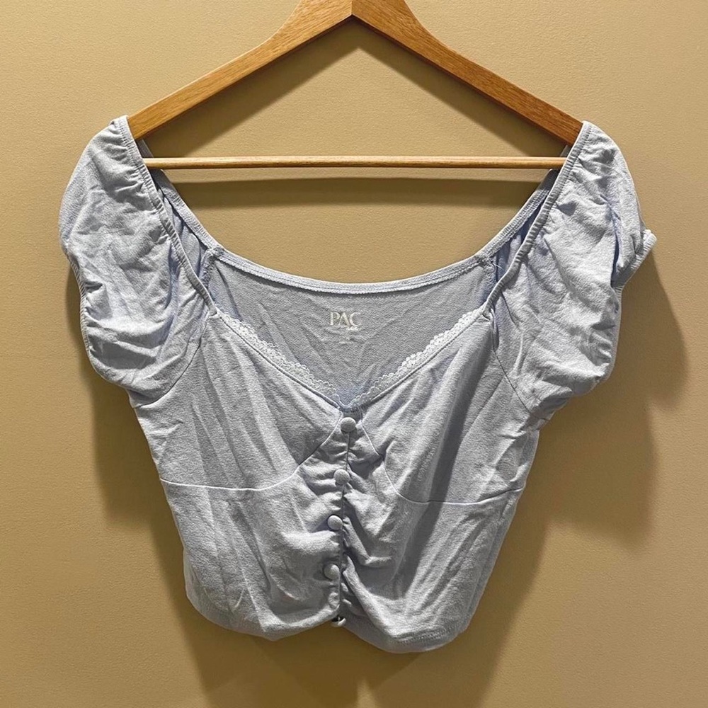 PacSun Balloon Shoulder Crop Top